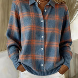 Joanna | Sweter w kontrastową kratę w stylu retro
