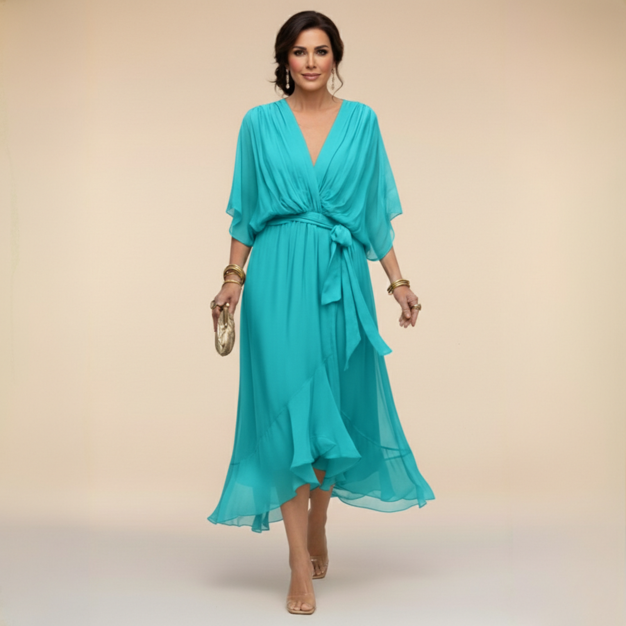 Monika | V- Neck Midi sukienka
