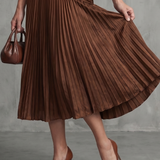 Izabela | Pleated Waistline Stripe Midi Dress