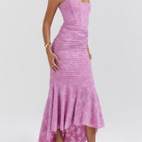 Monika | Lace Fishtail Midi Dress