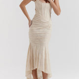Monika | Lace Fishtail Midi Dress