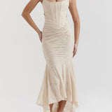 Monika | Lace Fishtail Midi Dress