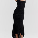 Monika | Lace Fishtail Midi Dress