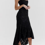Monika | Lace Fishtail Midi Dress