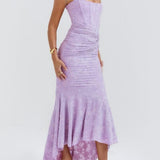 Monika | Lace Fishtail Midi Dress