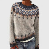 Antonina | Sweter z dzianiny w stylu retro skandynawskim