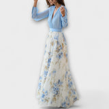 Monika | Kwiat Chiffon Maxi sukienka