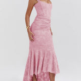 Monika | Lace Fishtail Midi Dress