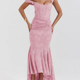 Monika | Lace Fishtail Midi Dress