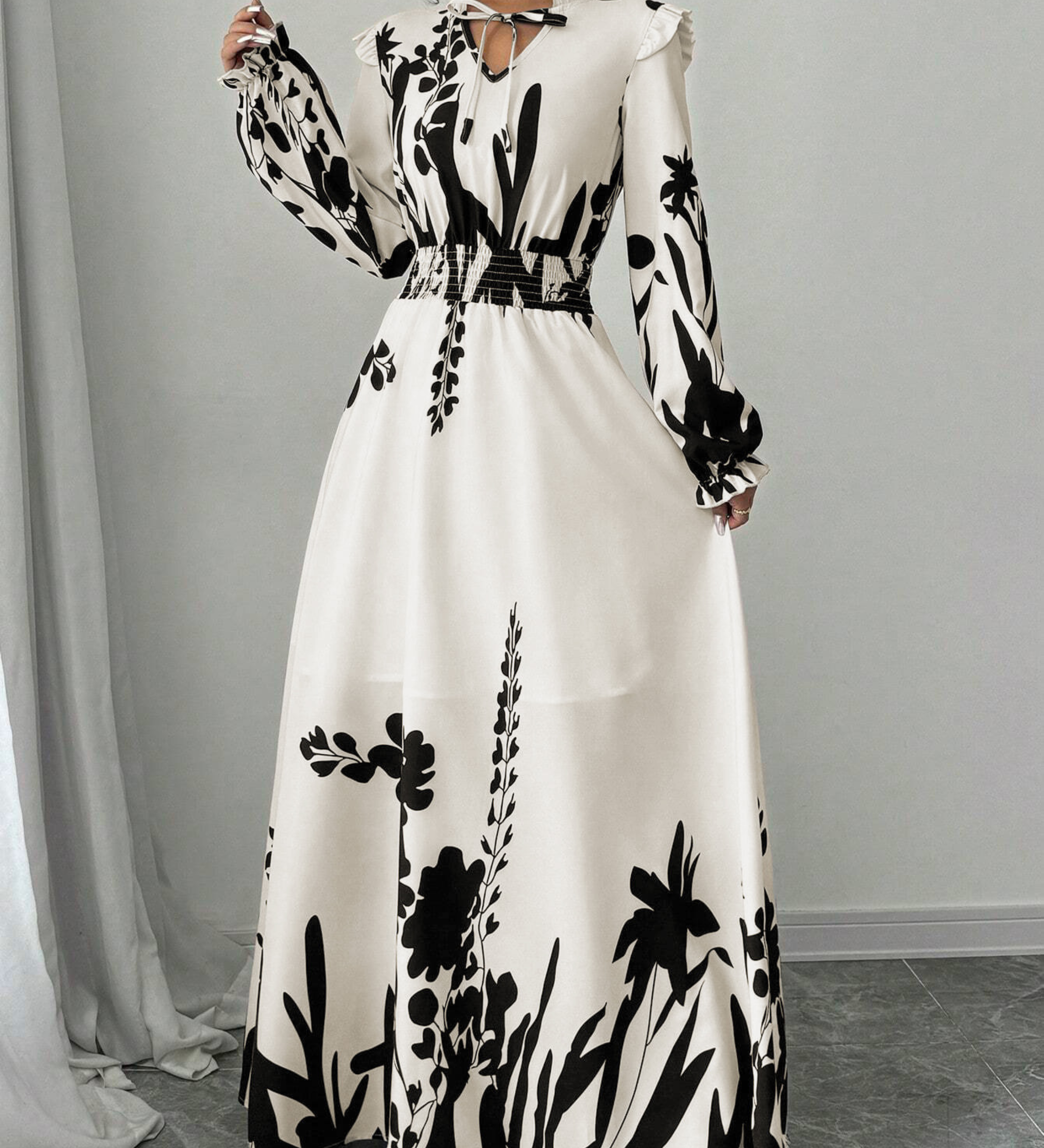 Monika | Romantyczna sukienka Długo- Sleeve Maxi