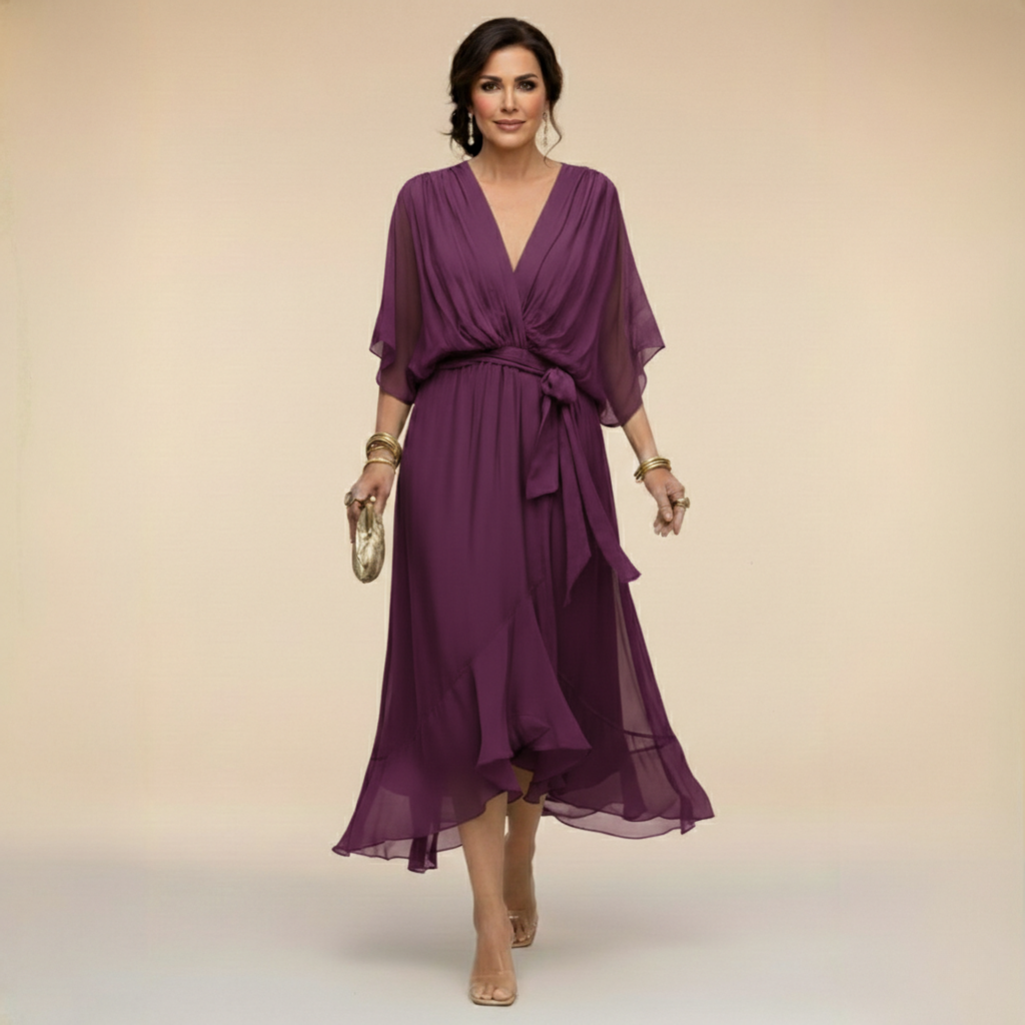 Monika | V- Neck Midi sukienka