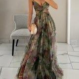 Monika | Akwarela Chiffon Maxi sukienka
