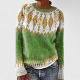 Halina | Sweter z dzianiny w stylu retro skandynawskim