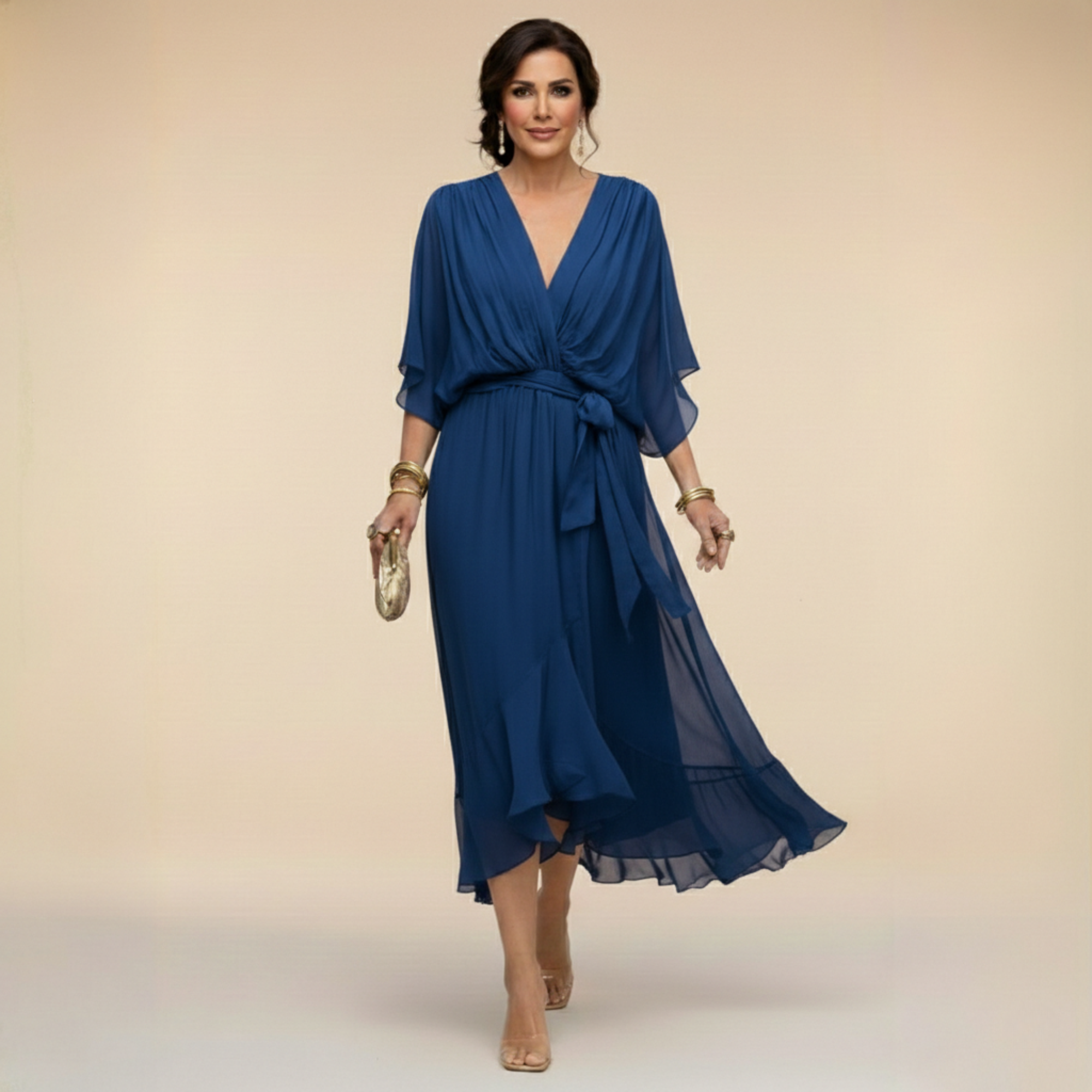 Monika | V- Neck Midi sukienka