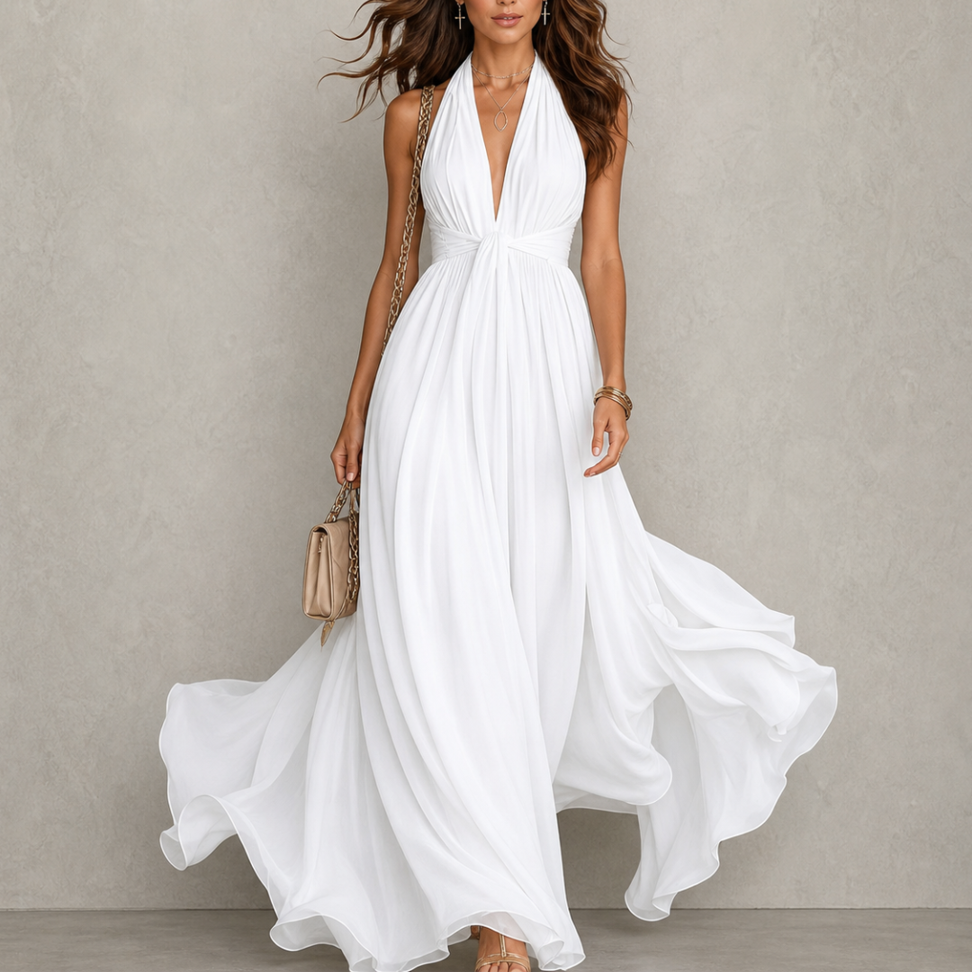 Monika | Halter Chiffon Maxi sukienka