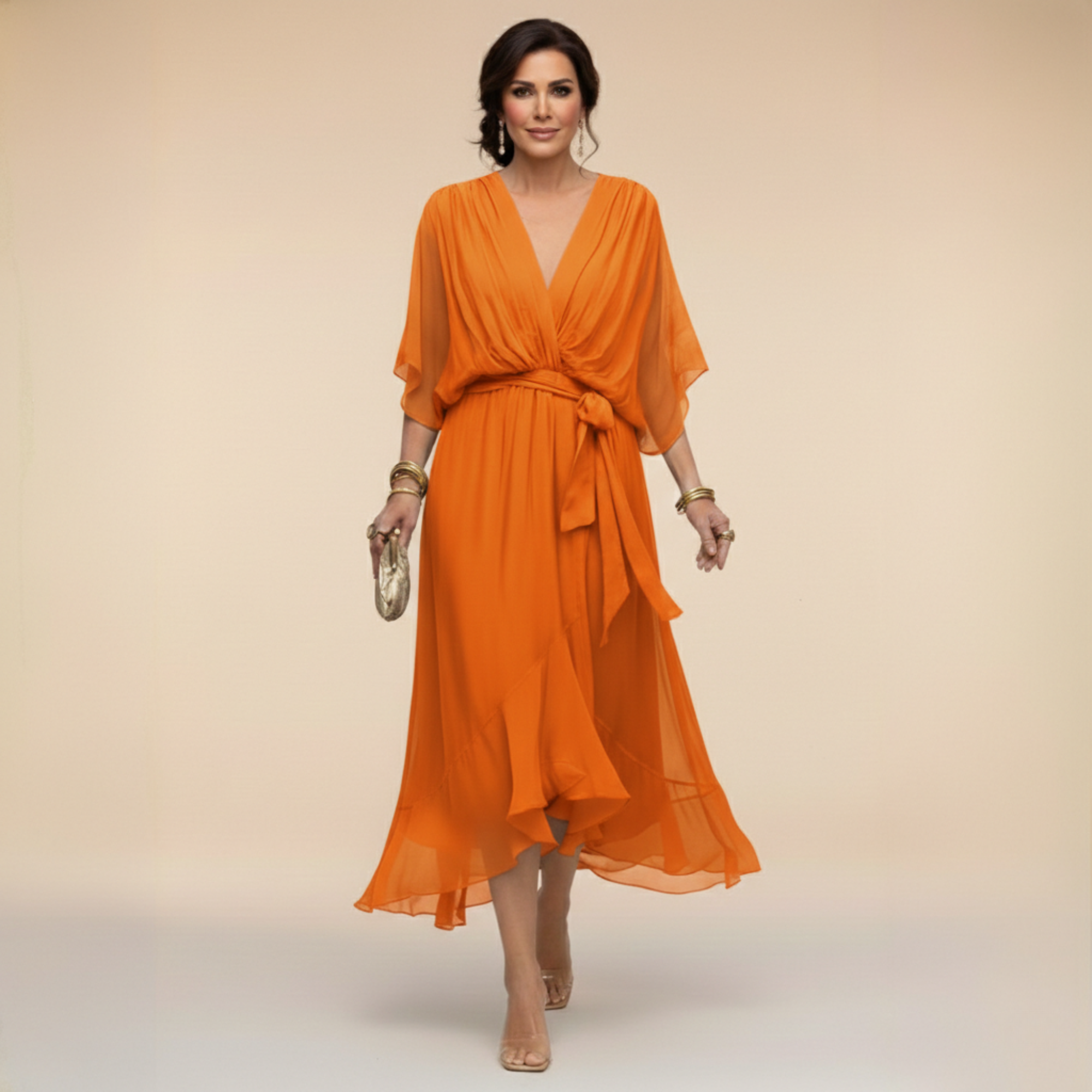 Monika | V- Neck Midi sukienka
