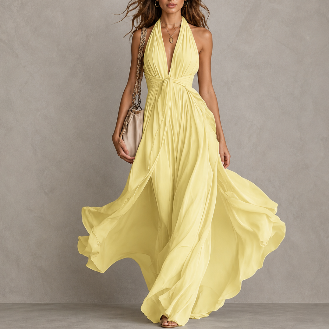Monika | Halter Chiffon Maxi sukienka
