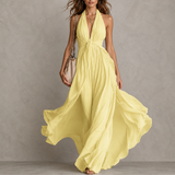 Monika | Halter Chiffon Maxi sukienka