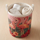 Flamingi w Słońcu | Ręcznie Quilted Kosz na Pranie