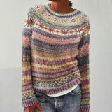 Joanna | Sweter z dzianiny w stylu retro skandynawskim