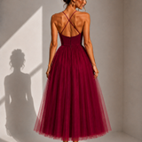 Monika | Pulpit Waist Midi sukienka