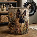 Owczarek Niemiecki | Ręcznie Quilted Kosz na Pranie