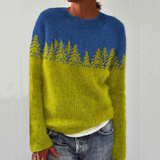 Monika | Sweter z dzianiny w stylu retro skandynawskim