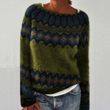 Anna | Sweter z dzianiny w stylu retro skandynawskim