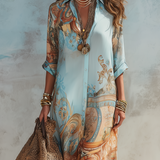 Monika | Bohemian Paisley Maxi sukienka
