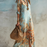 Monika | Bohemian Paisley Maxi sukienka