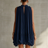 Monika | Midnight Blue Ruffle Midi sukienka