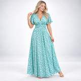 Carlena | Elegancka sukienka maxi z dekoltem w serek | Sabina