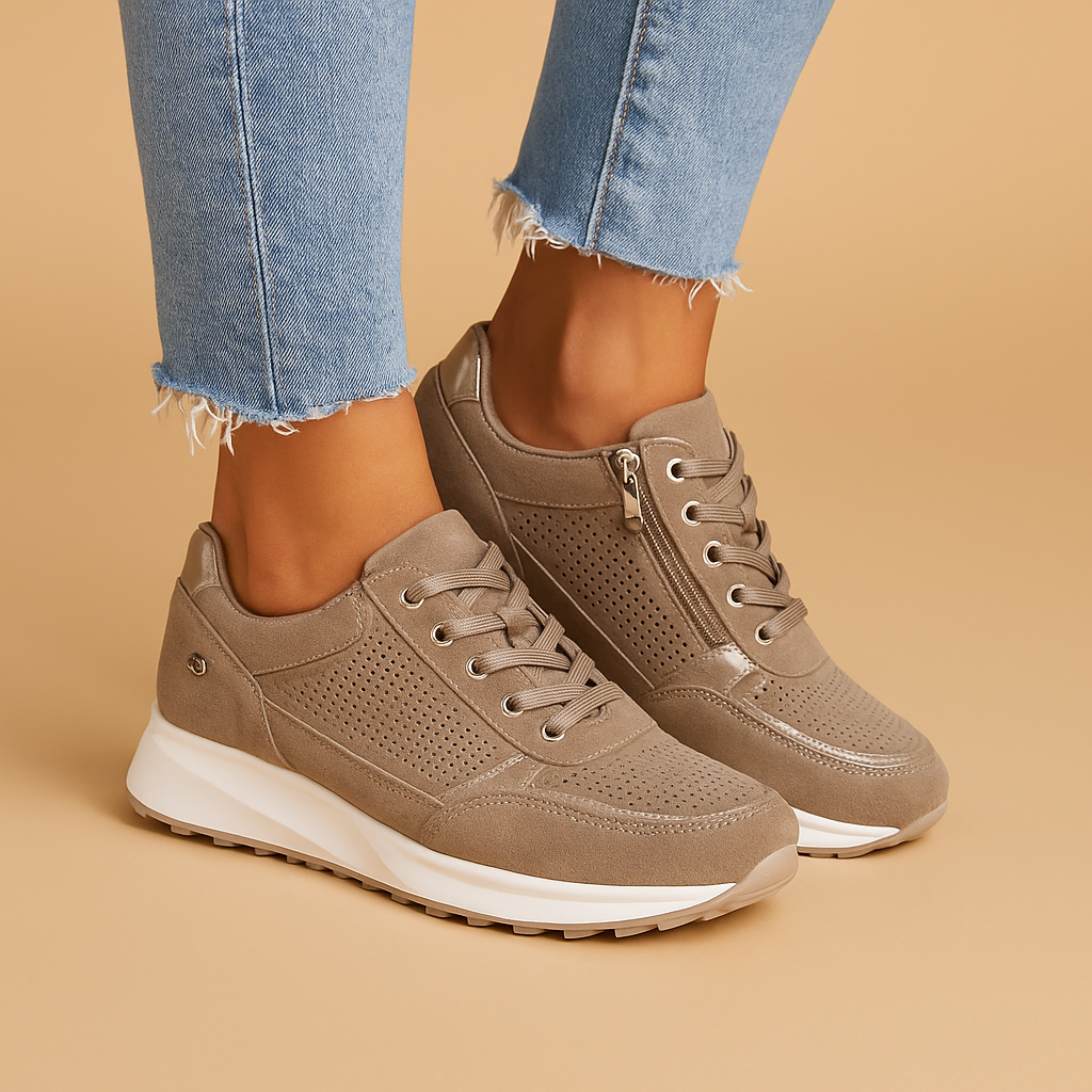Carlena | Oddychające lekkie sneakersy damskie z zamkiem błyskawicznym | Weronika