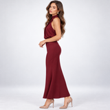 Carlena | Elegancka sukienka damska midi z satynowym wykończeniem lekka i stylowa