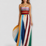 Monika | Bezstrawne pleated Maxi sukienka