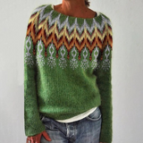 Karolina | Sweter z dzianiny w stylu retro skandynawskim