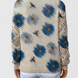 Jolanta | Elegancki sweter z kwiatowym wzornictwem