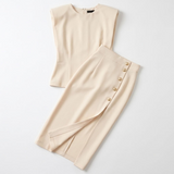 Carlena | Elegancka Sukienka Midi z Rozcięciem