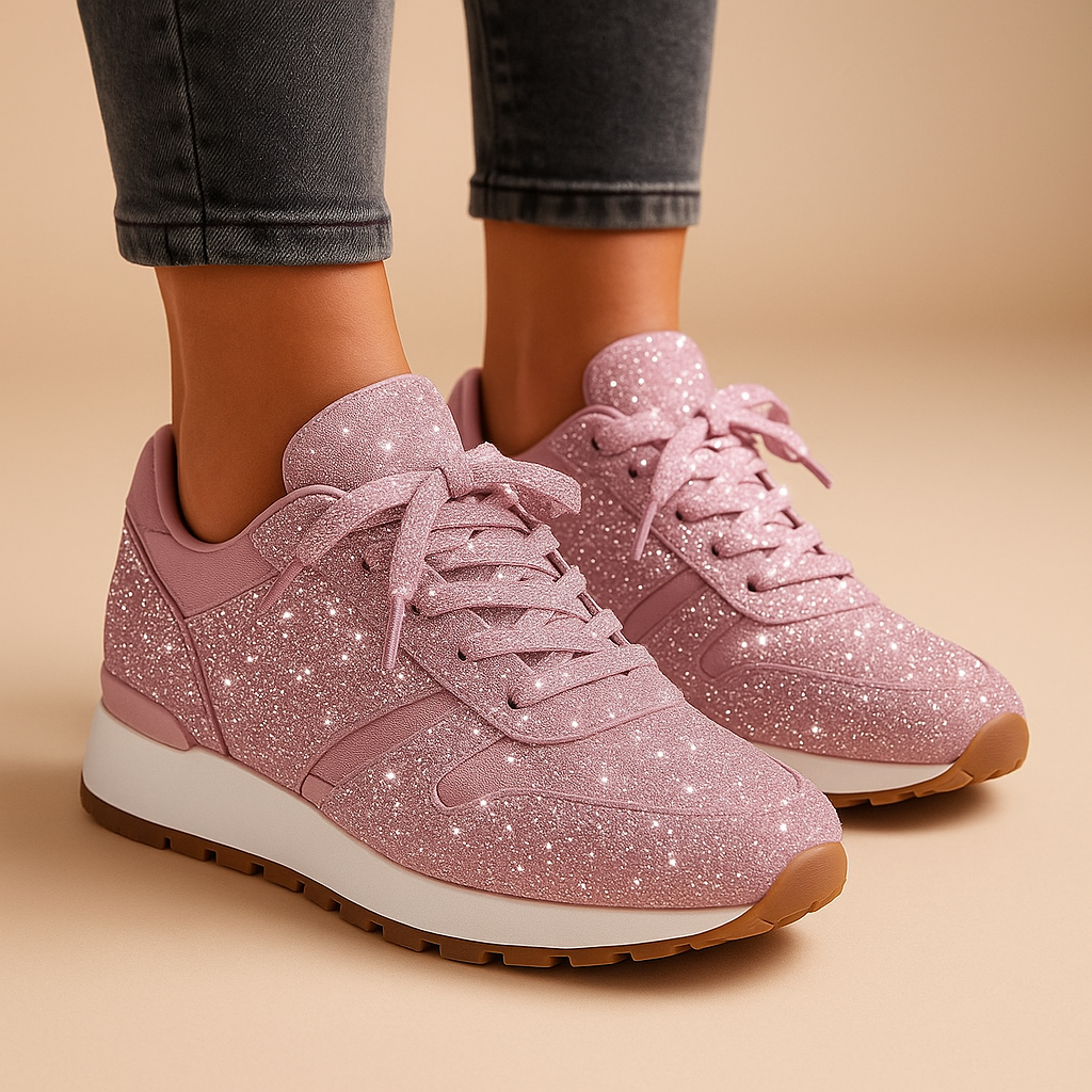Carlena | Brokatowe sneakersy damskie z cekinami | Emilia