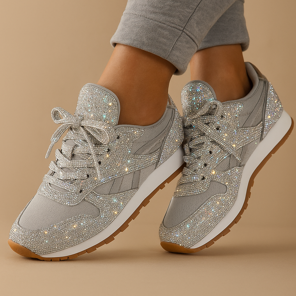 Carlena | Brokatowe sneakersy damskie z cekinami | Emilia