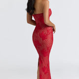 Carlena | Elegancka koronkowa sukienka maxi sweetheart