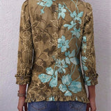 Malwina | Gradientowa kurtka w stylu vintage z kwiatowym wzorem w stylu Boho