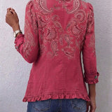 Anna | Marszczona kurtka w stylu vintage paisley