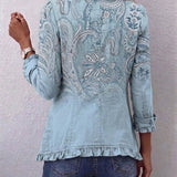 Weronika | Marszczona kurtka w stylu vintage paisley