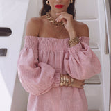 Amara | Sukienka off-shoulder z bufiastymi rękawami