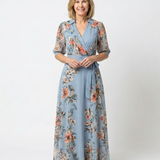 Barbara | Sukienka maxi w kwiaty z dekoltem w kształcie litery V