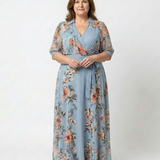 Barbara | Sukienka maxi w kwiaty z dekoltem w kształcie litery V