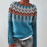 Paulina | Sweter z dzianiny w stylu retro skandynawskim